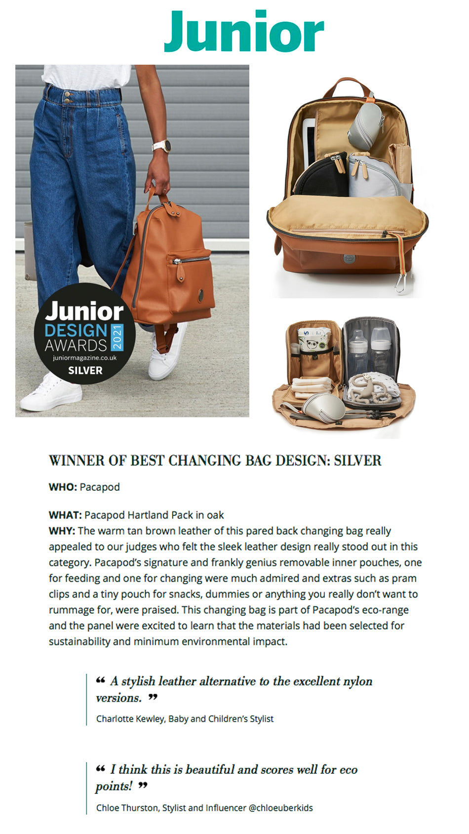 Junior Awards - Award Winning Baby Bags