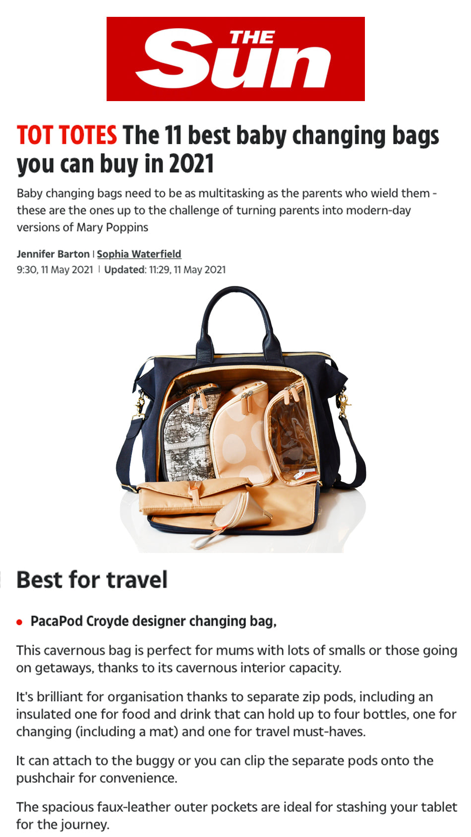 The Sun - Best Changing Bag 2021
