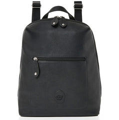 Front of Hartland black backpack changing bag