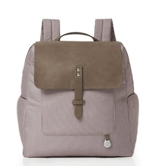 Front of the Hastings pack in latte showing the backpack straps 