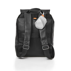 Back of the Hastings Knapsack in black with the backpack straps